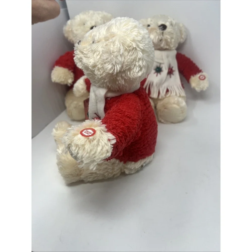 Lot of 3 Hallmark Jingle Bear Christmas Plush 2 Tagged Sound Not Working-1 Sound